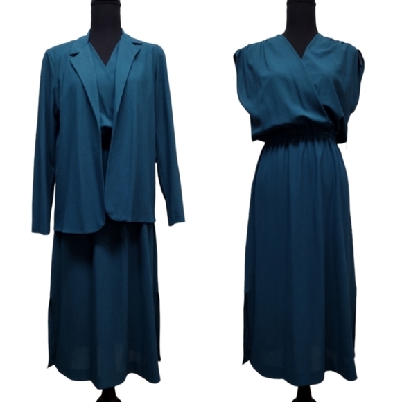 Samuel Blue vintage jacket and dress set size 12 - Picture 1 of 15